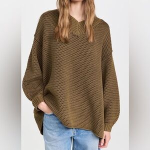 NWT Free People Maisie Sweater in Olive Fudge